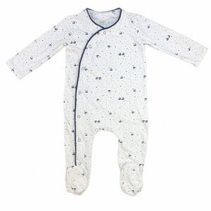 PETIT LEM Firsts Baby Boy Cotton Sailboat Print Snap Footie - 9M